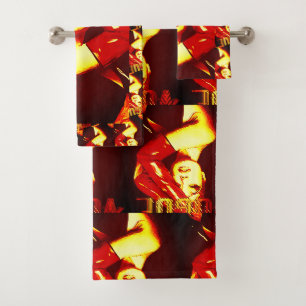 Retro Vogue Cover‑Style Illustration Bath Towel Set