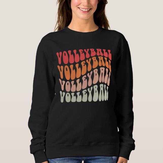 Retro Volleyball For Teen Girls Volley Ball Player Sweatshirt (Front)
