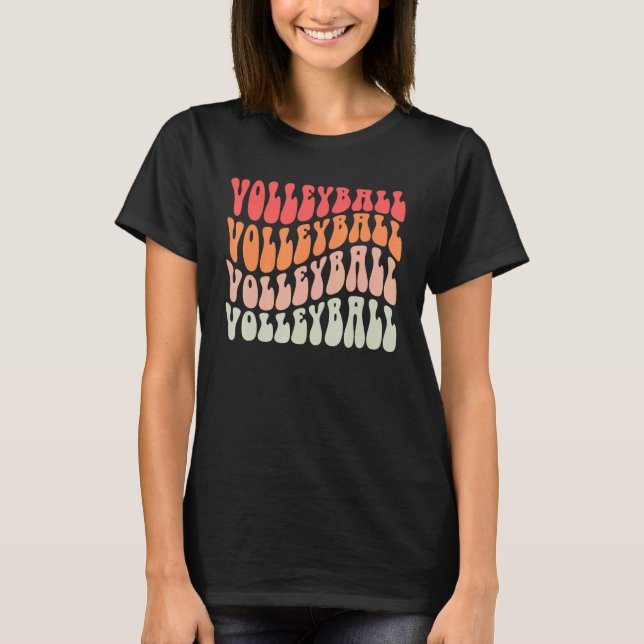 Retro Volleyball For Teen Girls Volley Ball Player T-Shirt (Front)