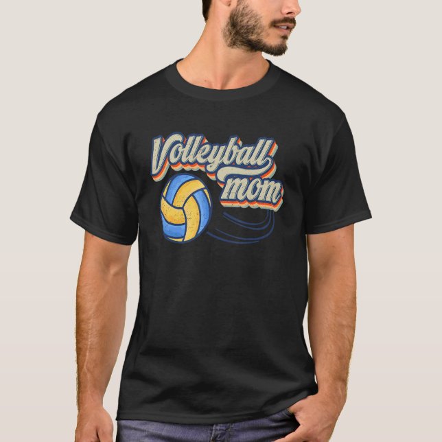 Retro Volleyball Mom  Vintage Softball Mom T-Shirt (Front)