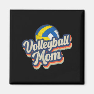 Retro Volleyball Mum Fun Vintage Softball Mum Moth Magnet