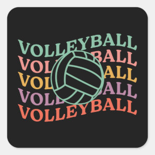Retro Volleyball Sport Square Sticker