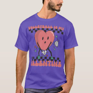 Retro Volleyball Valentines Day shirt Volleyball I