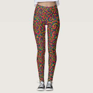 Retro Vortex Patchwork Psychedelia Rebuilt Leggings