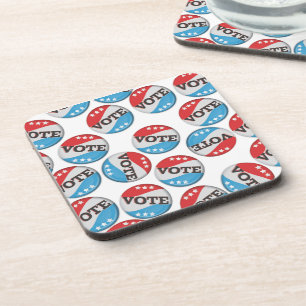 Retro Vote Badge Coaster