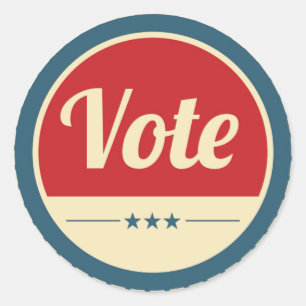 Retro Vote Election Classic Round Sticker
