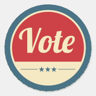 Retro Vote Election Classic Round Sticker
