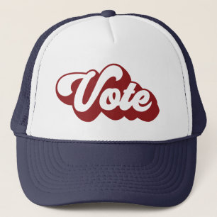 Retro Vote   Red Trucker Hat