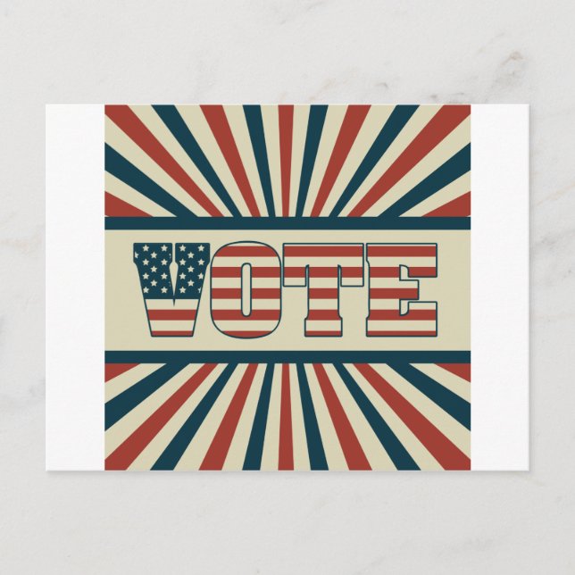 Retro voting gear postcard (Front)