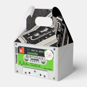 Retro W Audiotape 50th Birthday Thank You FB Favour Box