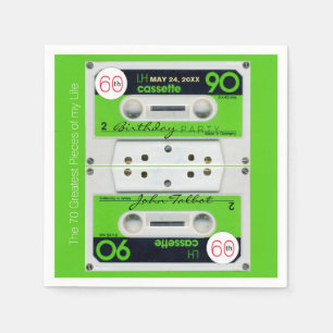 Retro W Audiotape 60th birthday Party PPN Napkin