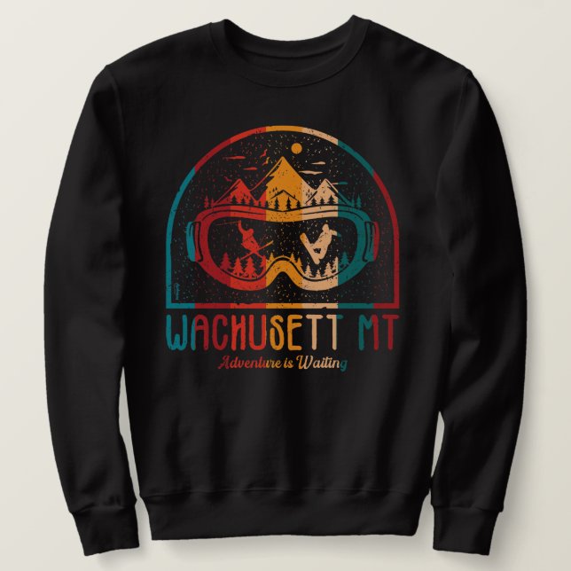 Retro Wachusett Mountain Ski Adventure Sweatshirt (Design Front)