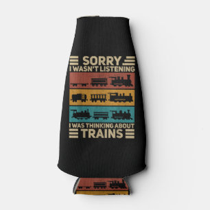 Retro Wagon Train Lover Model Railroad Conductor F Bottle Cooler