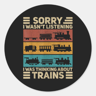 Retro Wagon Train Lover Model Railroad Conductor F Classic Round Sticker