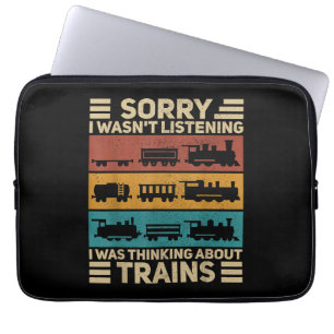 Retro Wagon Train Lover Model Railroad Conductor F Laptop Sleeve