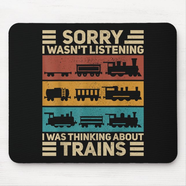 Retro Wagon Train Lover Model Railroad Conductor F Mouse Pad (Front)