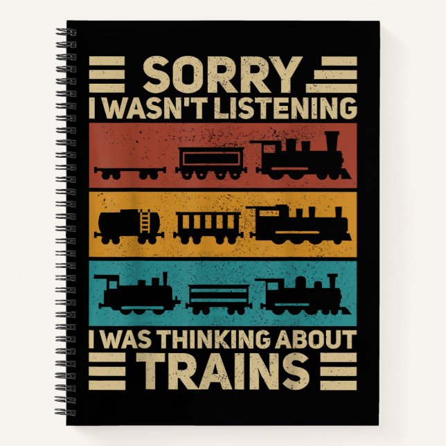 Retro Wagon Train Lover Model Railroad Conductor F Notebook (Front)