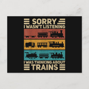 Retro Wagon Train Lover Model Railroad Conductor F Postcard