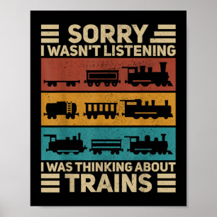 Retro Wagon Train Lover Model Railroad Conductor F Poster