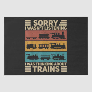 Retro Wagon Train Lover Model Railroad Conductor F Tissue Paper