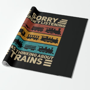 Retro Wagon Train Lover Model Railroad Conductor F Wrapping Paper