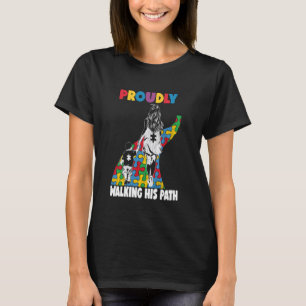 Retro Walking Mother Son Autistic Boys Autism Awar T-Shirt
