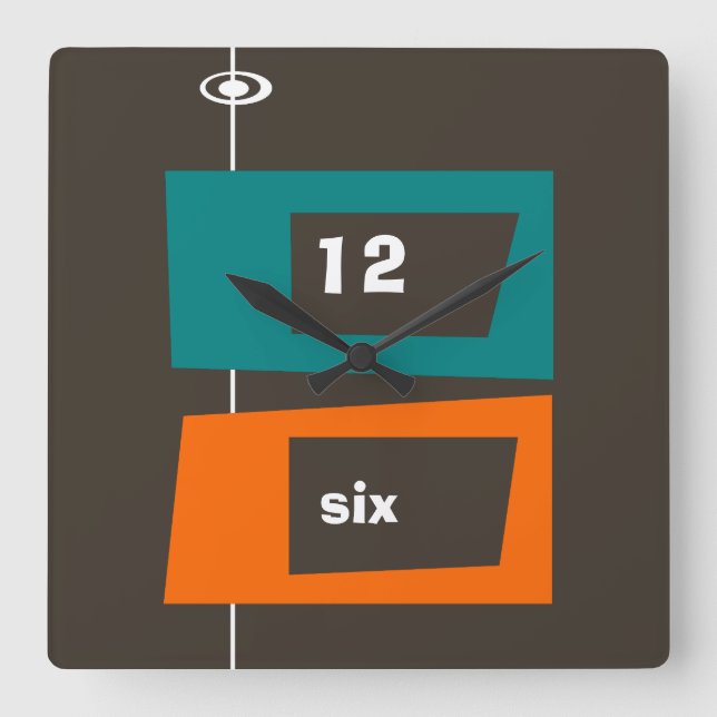 Retro Wall Clock - Changeable Background Color! (Front)