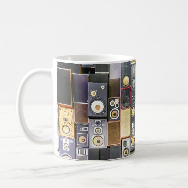 Retro Wall-Hung: Vintage Speaker Design Coffee Mug (Left)