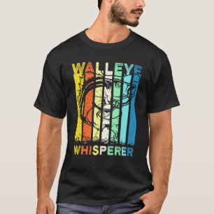 Retro Walleye Whisperer Walleye Fishing 70s Fisher T-Shirt