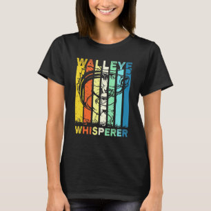 Retro Walleye Whisperer Walleye Fishing 70s Fisher T-Shirt