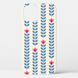 Retro wallpaper - floral pattern with abstract sca iPhone 12 case
