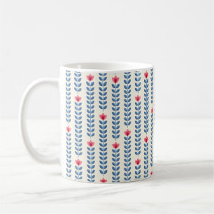 Retro wallpaper - floral pattern with abstract sca coffee mug