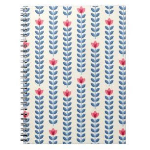 Retro wallpaper - floral pattern with abstract sca notebook