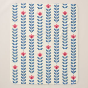 Retro wallpaper - floral pattern with abstract sca sherpa blanket