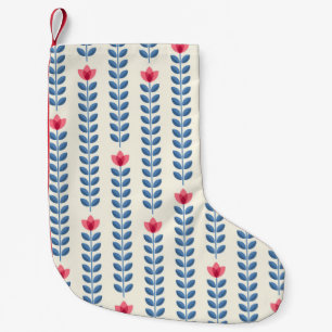 Retro wallpaper - floral pattern with abstract sca small christmas stocking