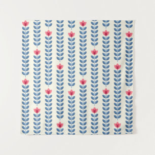 Retro wallpaper - floral pattern with abstract sca tapestry