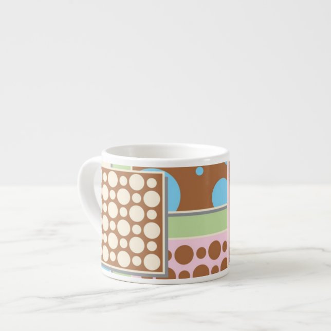 Retro Wallpaper Patchwork Espresso Mug (Front Left)