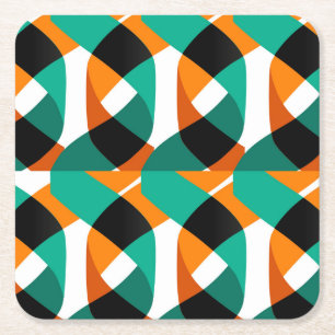 Retro Wallpaper: Vintage Design Square Paper Coaster