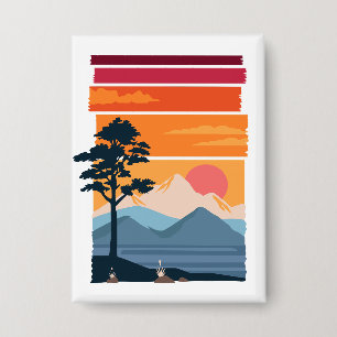 Retro Wanderlust Sunset Mountain Nature’s Beauty