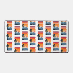 Retro Wanderlust Sunset Mountain Nature’s Beauty Desk Mat