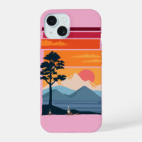 Retro Wanderlust Sunset Mountain Nature’s Beauty