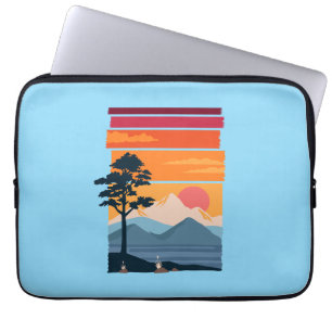 Retro Wanderlust Sunset Mountain Nature’s Beauty Laptop Sleeve