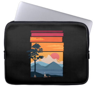 Retro Wanderlust Sunset Mountain Nature’s Beauty Laptop Sleeve