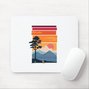 Retro Wanderlust Sunset Mountain Nature’s Beauty Mouse Pad