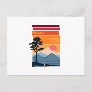 Retro Wanderlust Sunset Mountain Nature’s Beauty Postcard