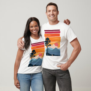 Retro Wanderlust Sunset Mountain Nature’s Beauty T-Shirt