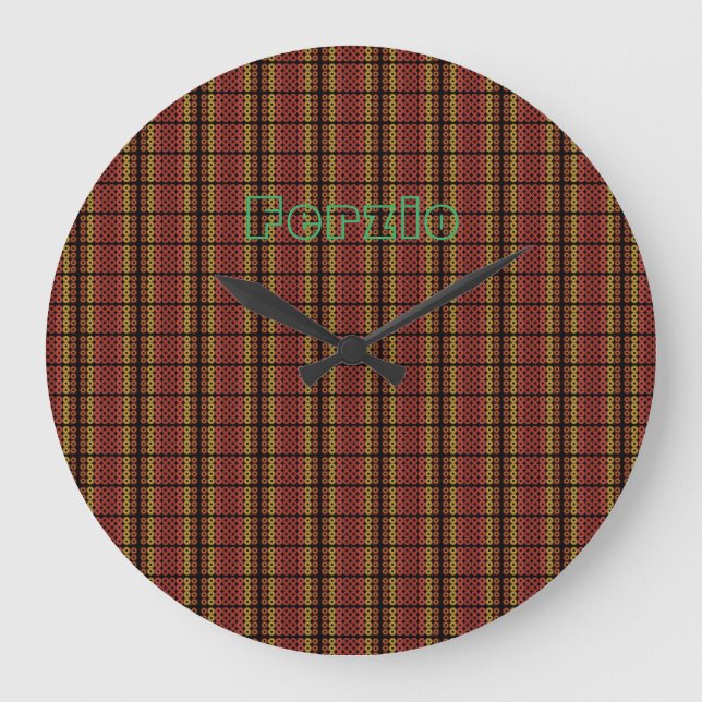 Retro Warm Circles Large Clock (Front)