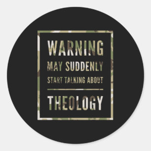 Retro Warning May Suddenly Start Talking About Red Classic Round Sticker