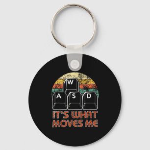 Retro Wasd Gaming Keys Funny Pc Gamer Design  Key Ring