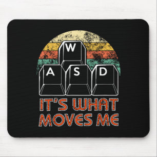 Retro Wasd Gaming Keys Funny Pc Gamer Design Mouse Pad
